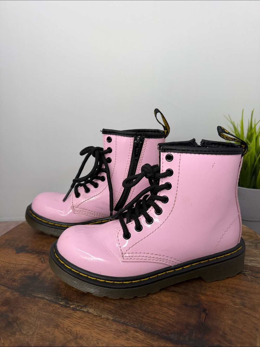 Dr. Martens 1460 8-Eye Patent Boot - Toddler - Pale Pink - Size 13 - Picture 4 of 8